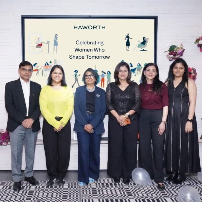 Left - Manish Khandelwal - Managing Director, Haworth India, Payal Kapoor - Design Director, Office Banao, Ramya - Space Matrix, Koheli - Studio xp, Shweta - Adrienc